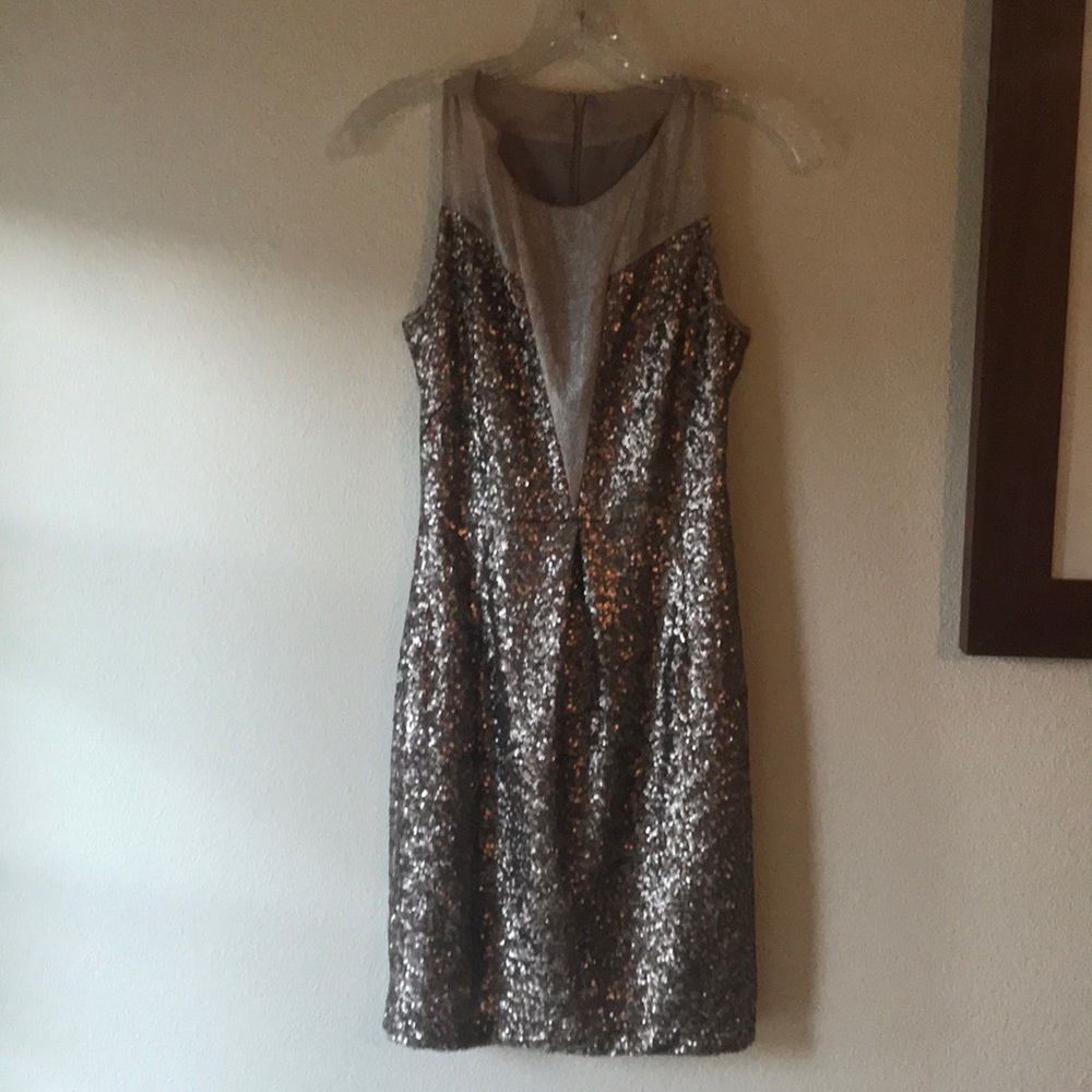 Women’s gold sequin dress Ark & Co. brand.